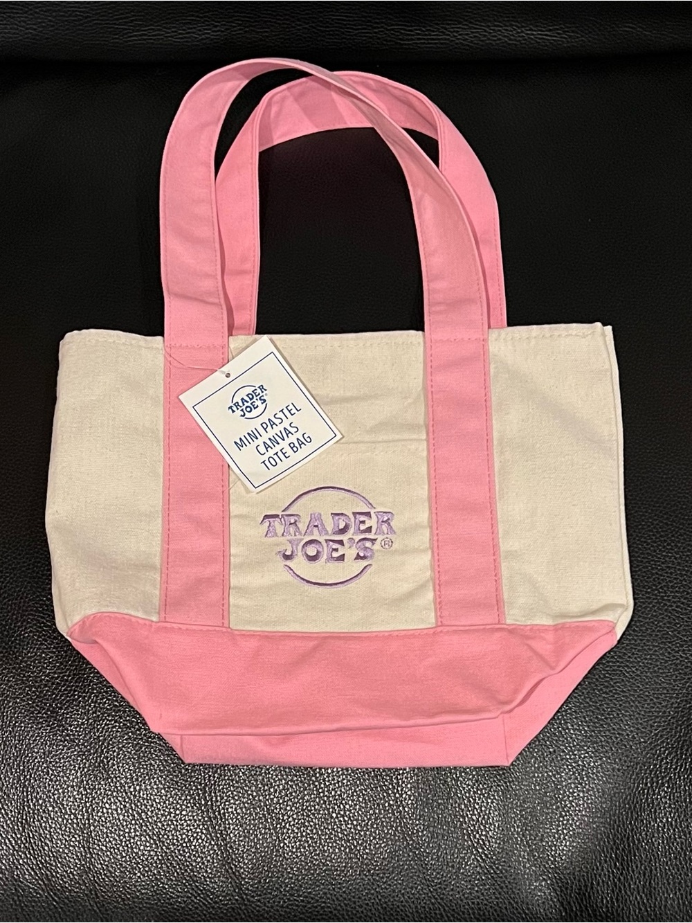 NWT Pink Mini Trader Joe’s Canvas Tote Bag